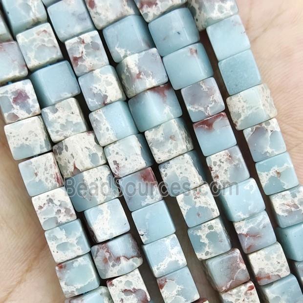 Snakeskin Jasper Cube Beads