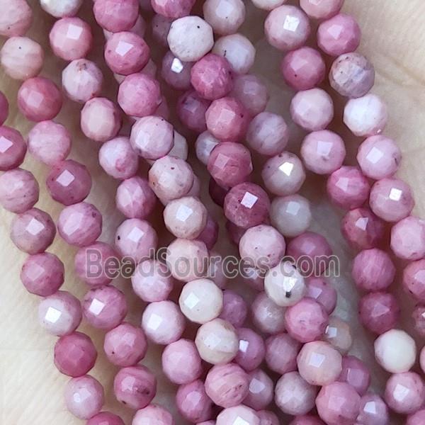 Pink Wood Lace Jasper Beads Faceted Round