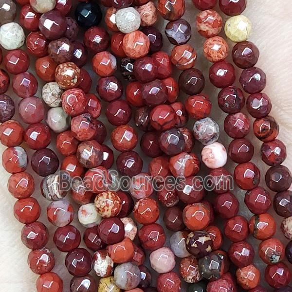 Poppy Jasper Beads Faceted Round