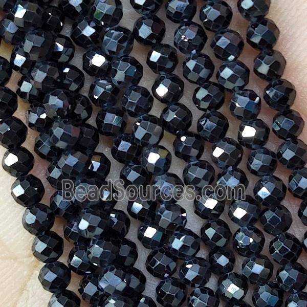 Black Cubic Zircon Beads Faceted Round