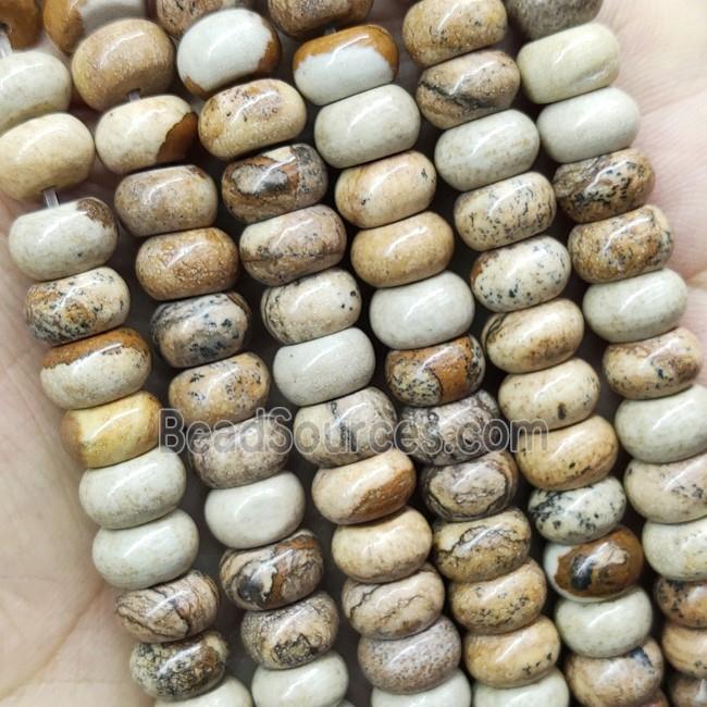 Picture Jasper Rondelle Beads