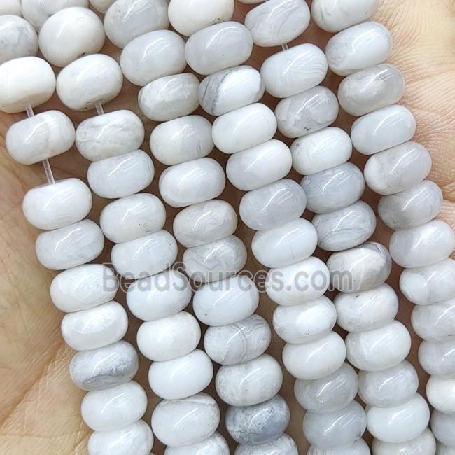 Natural White Crazy Agate Rondelle Beads Smooth