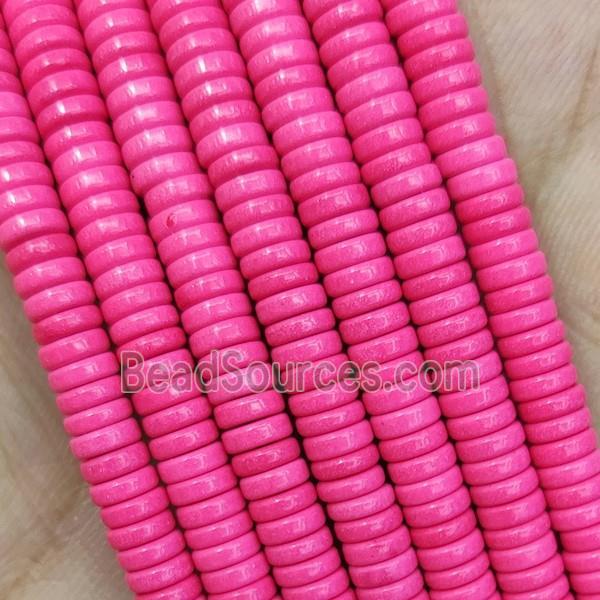 Oxidative Agate Heishi Beads Hotpink