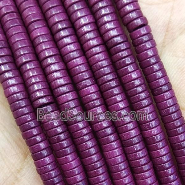 Fuchsia Oxidative Agate Heishi Beads