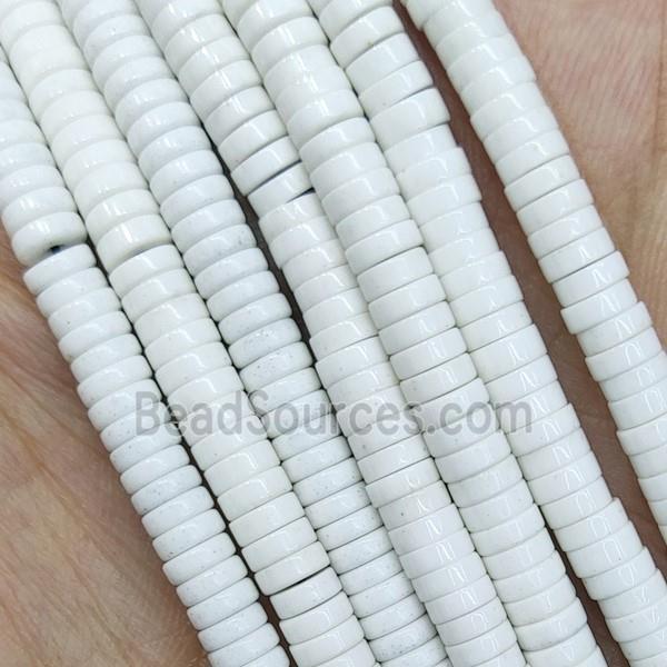 White Oxidative Agate Heishi Spacer Beads