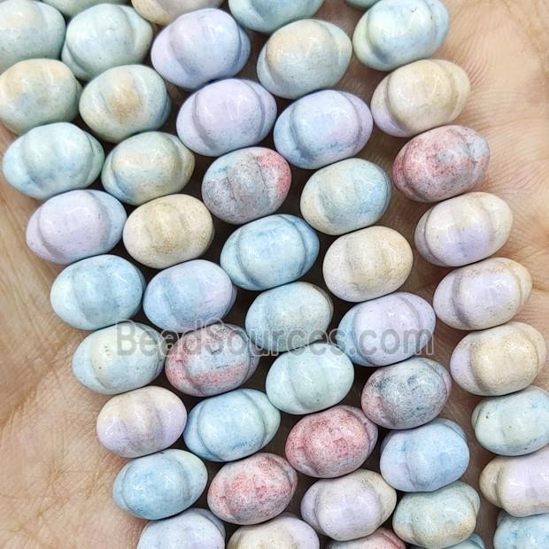 Multicolor Alashan Agate Beads Pumpkin