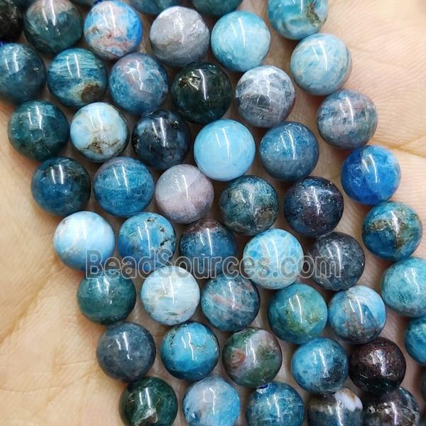 Blue Apatite Beads Smooth Round B-Grade