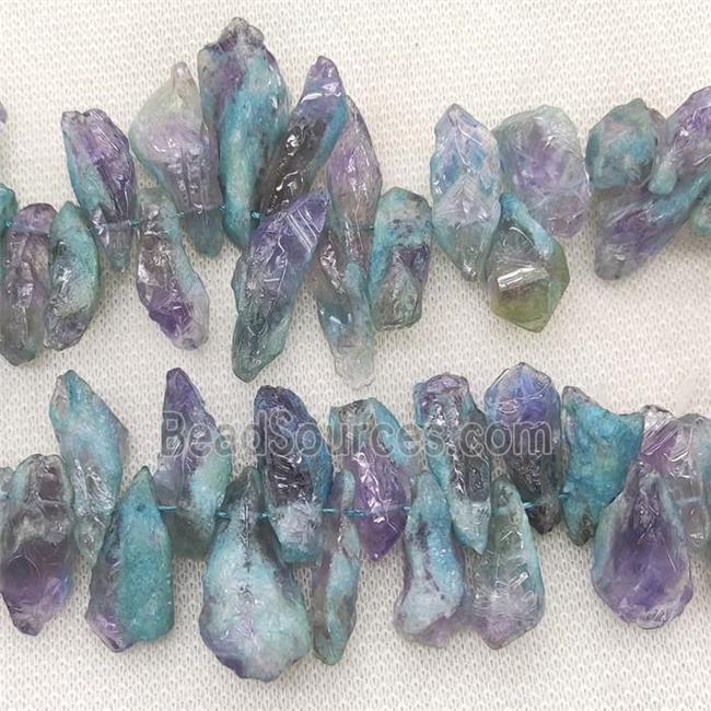 Amethyst Beads Freeform Dye Graduated Topdrilled