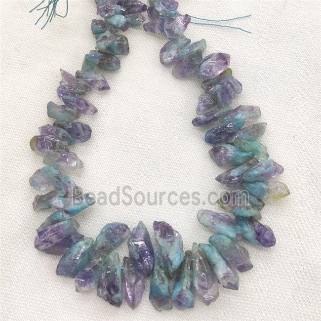 Amethyst Beads Freeform Dye Graduated Topdrilled