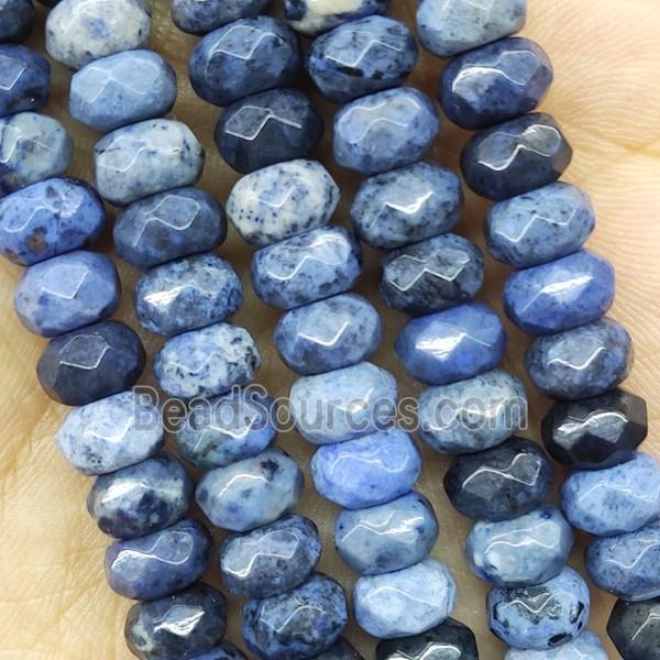 Blue Dumortierite Beads Faceted Rondelle