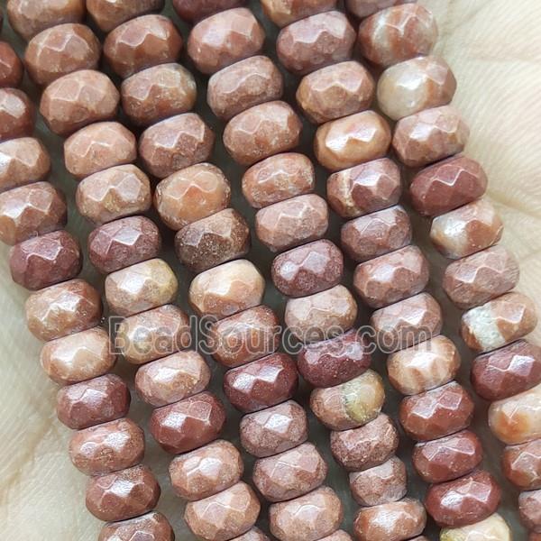 Red Cuckoo Jasper Beads Faceted Rondelle