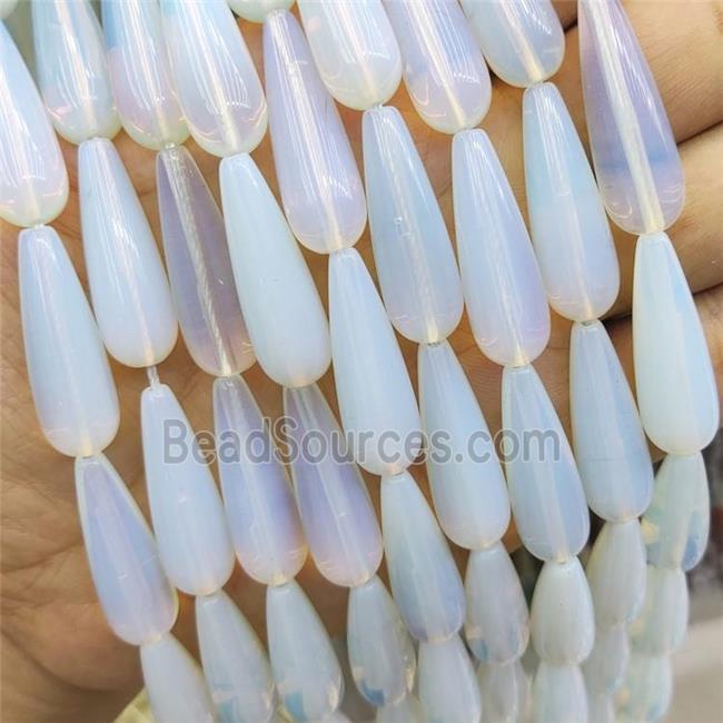 White Opalite Teardrop Beads