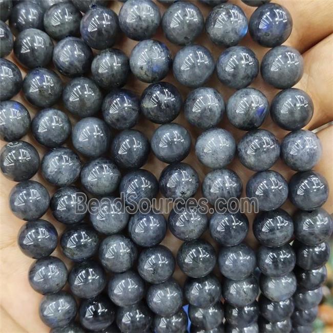 Black Labradorite Beads Blue Round Smooth AA-Grade