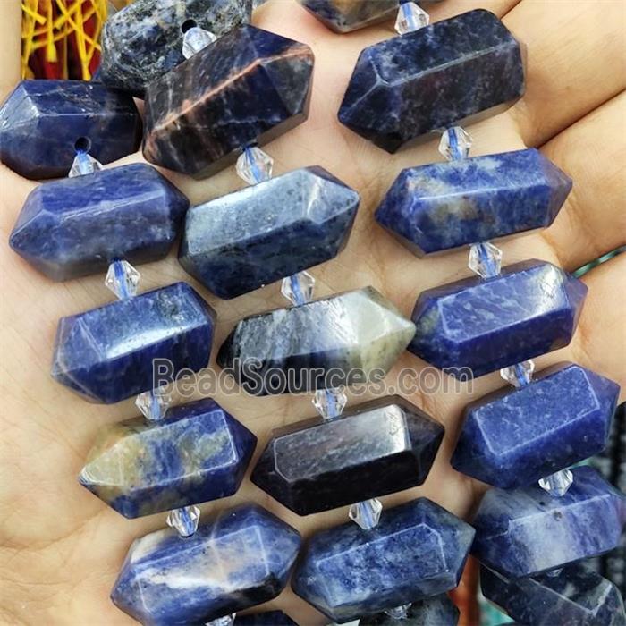 Blue Sodalite Bullet Beads
