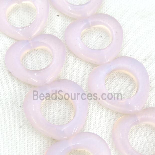 Pink Opalite Heart Beads