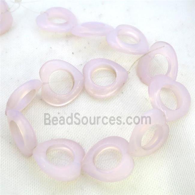 Pink Opalite Heart Beads