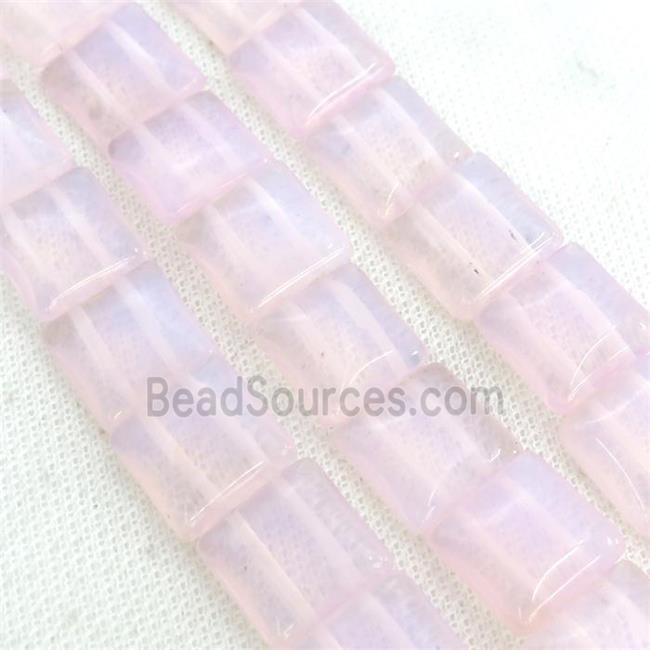 Pink Opalite Square Beads 2Holes