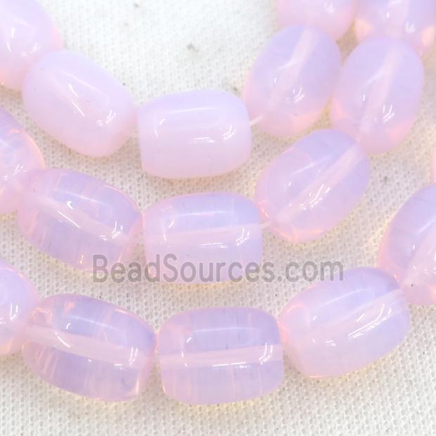 Pink Opalite Barrel Beads Smooth