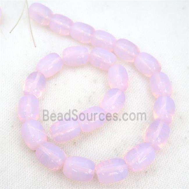 Pink Opalite Barrel Beads Smooth