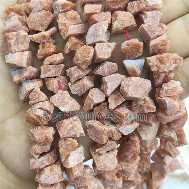 Peach Sunstone Nugget Beads Freeform Rough