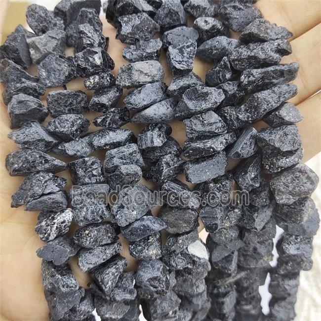 Black Tourmaline Nugget Beads Freeform Rough