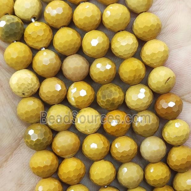 Yellow Mookaite Beads Faceted Round