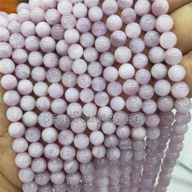 Natural Kunzite Beads Round Smooth