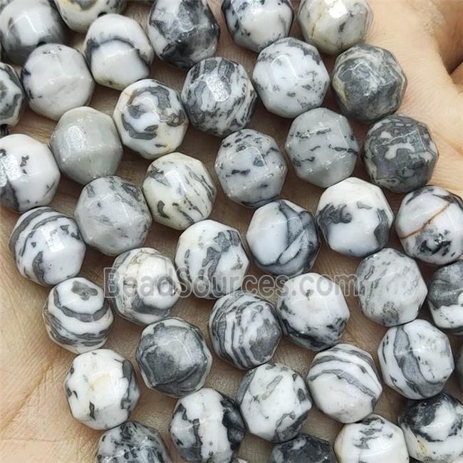 New Map Jasper Prism Beads Gray