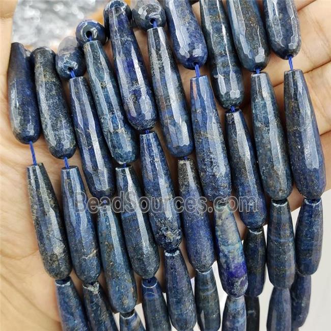 Blue Lapis Lazuli Teardrop Beads Faceted