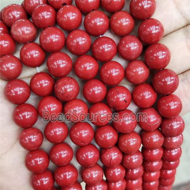 Natural Red Jasper Beads Smooth Round