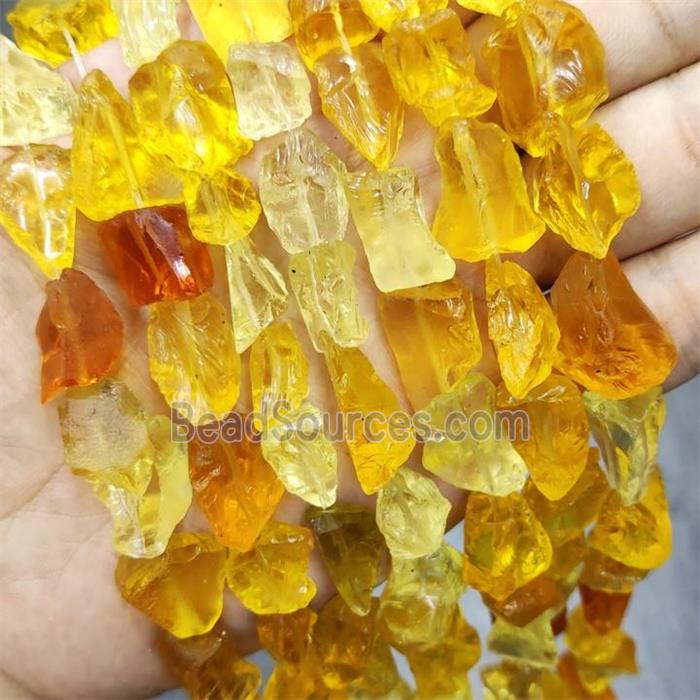 Gold Crystal Glass Beads Freeform
