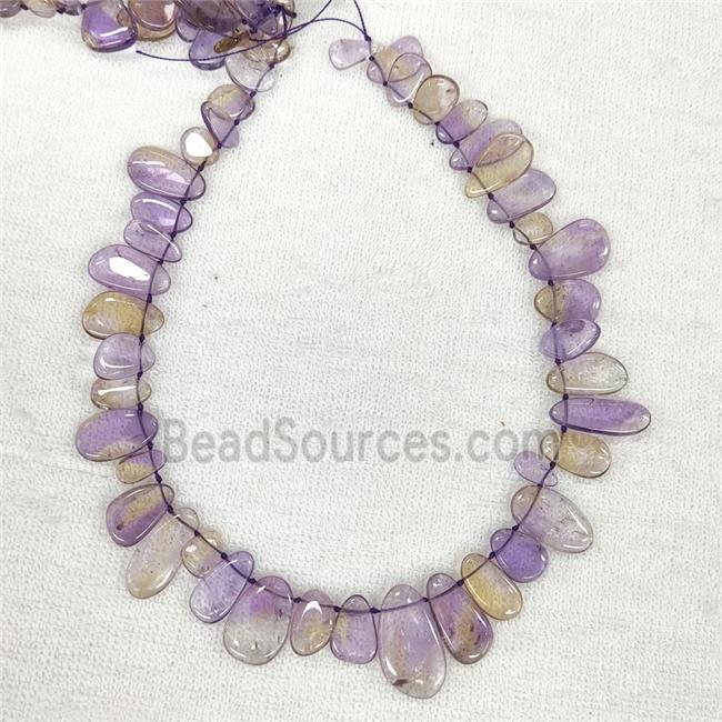 Ametrine Beads Purple Topdrilled Graduated Teardrop A-Grade