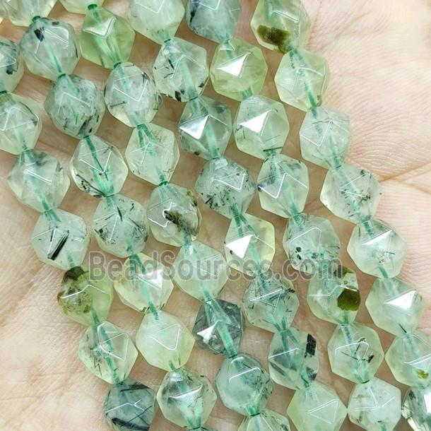 Green Prehnite Beads Cut Round