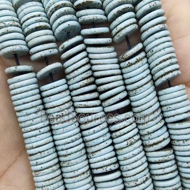 Natural Bodhi Tuquoise Heishi Spacer Beads Blue