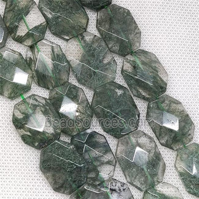 Natural Green Quartz Beads Faceted Slice