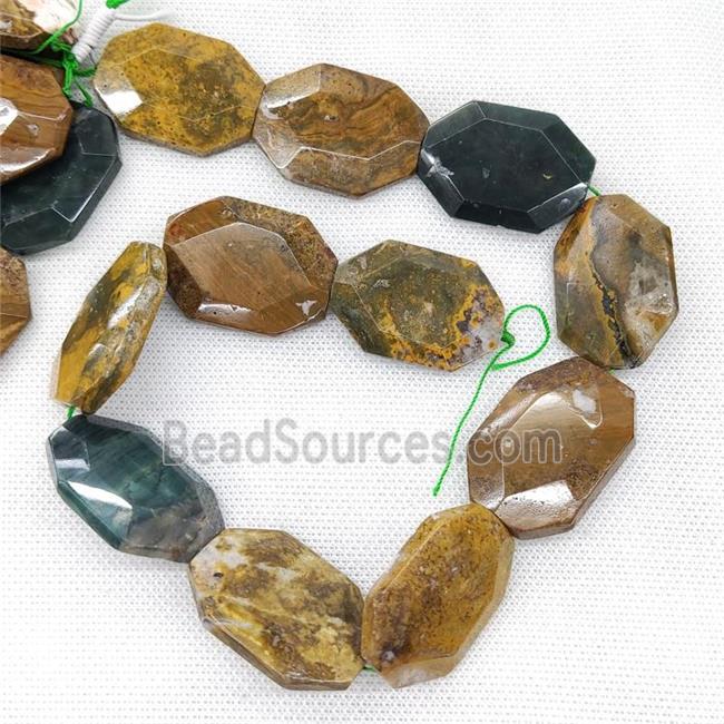 Ocean Agate Beads Faceted Slice