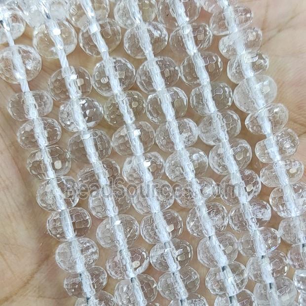 Natural Clear Quartz Beads Faceted Rondelle