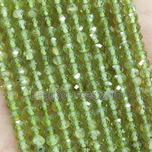 Natural Peridot Beads Green Faceted Rondelle