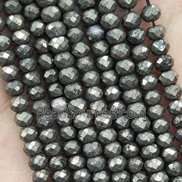 Natural Pyrite Beads Faceted Rondelle