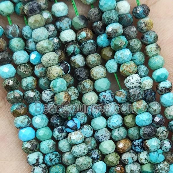 Natural Chinese Hubei Turquoise Faceted Rondelle