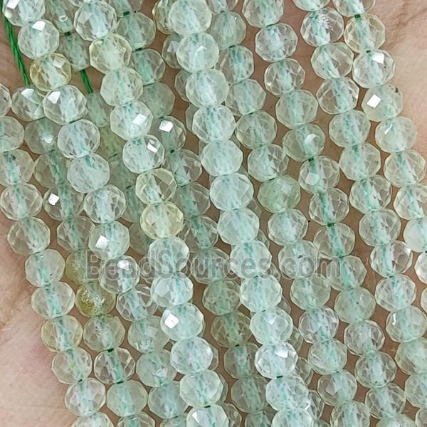 Green Prehnite Beads Faceted Rondelle