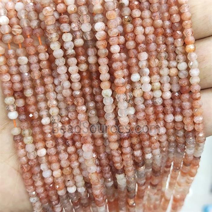 Gold Sunstone Beads Faceted Rondelle