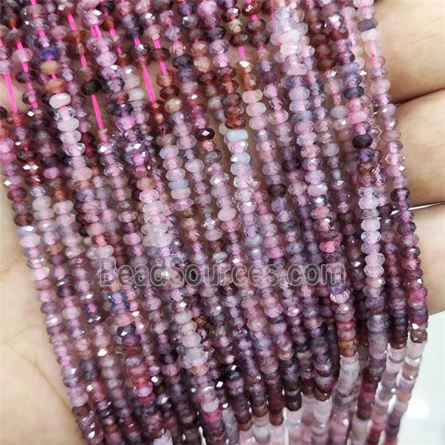 Natural Red Spinel Beads Faceted Rondelle Tiny