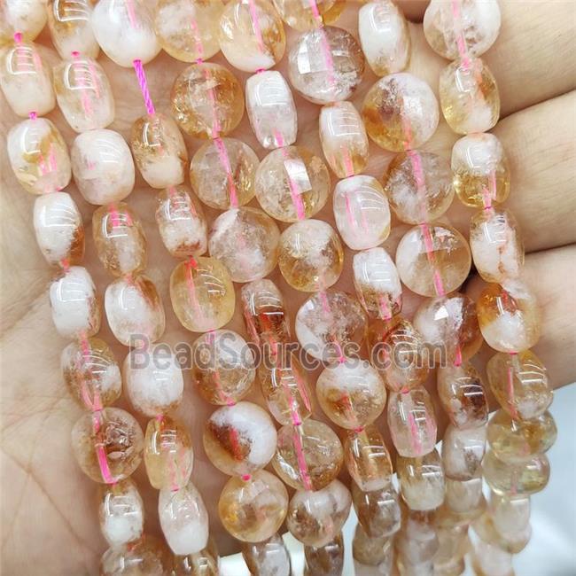 Natural Citrine Beads Faceted Coin B-Grade Yellow