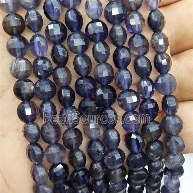 Natural Iolite Beads Faceted Circle