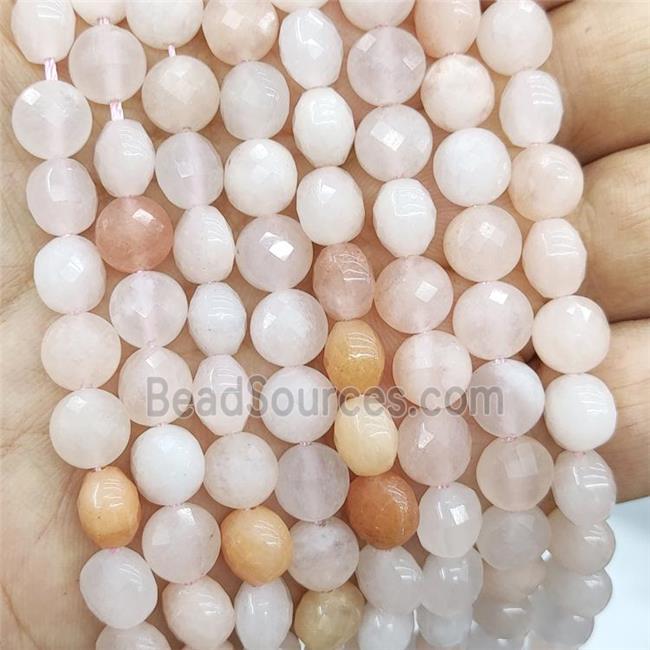 Pink Aventurine Beads Faceted Circle