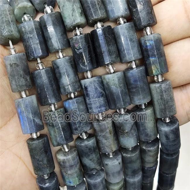 Labradorite Beads Faceted Tube