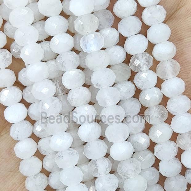 Natural White Moonstone Beads Faceted Rondelle