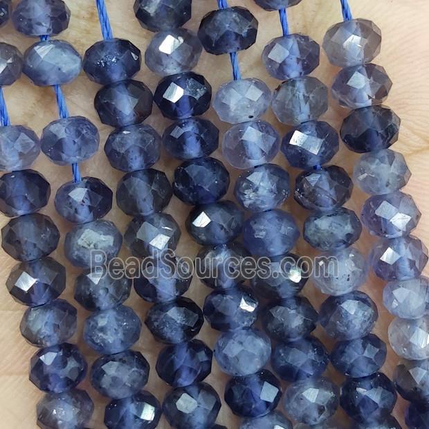 Natural Iolite Beads Faceted Rondelle