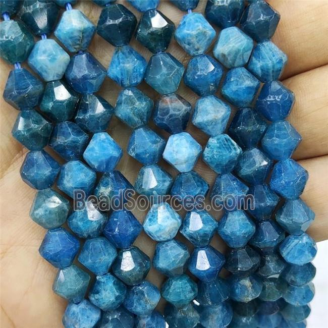 Natural Blue Apatite Bicone Beads